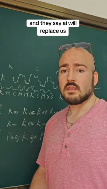 Maurice in front of a chalkboard